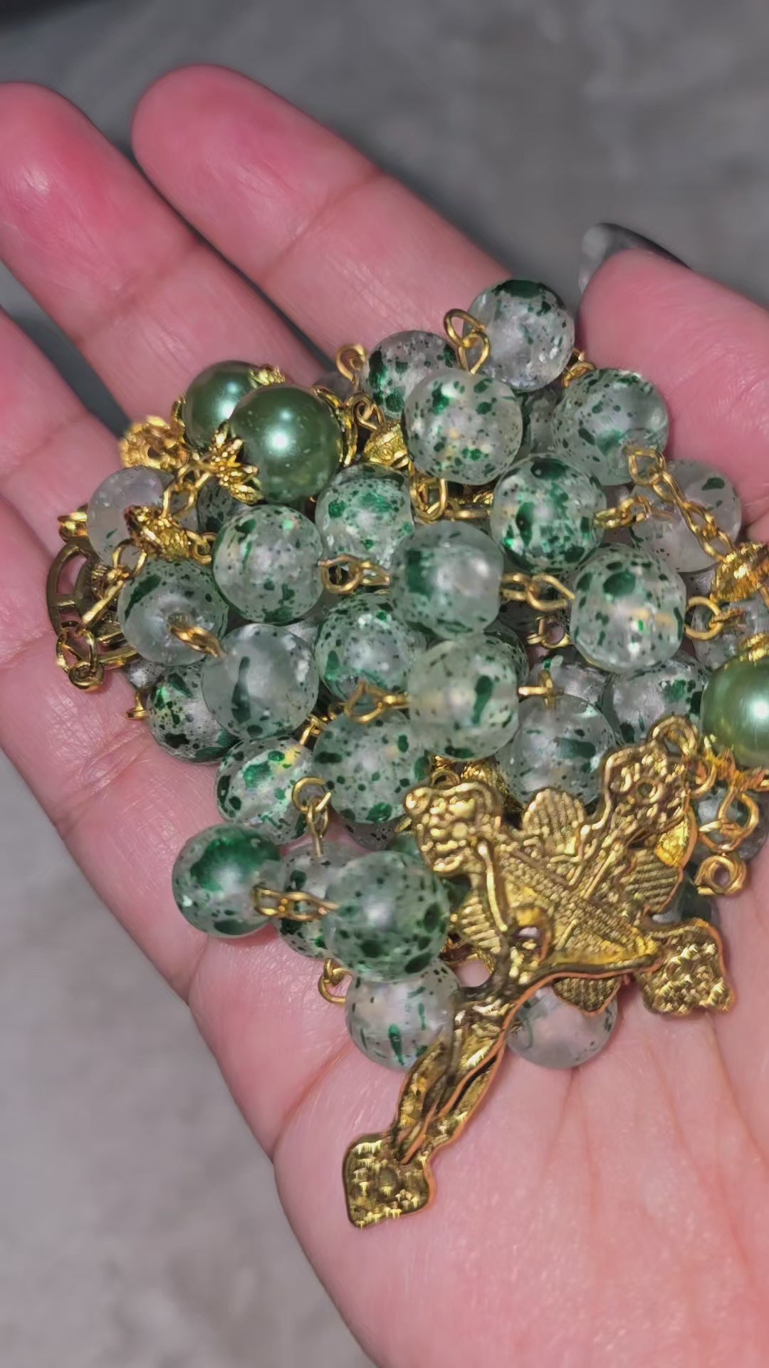 Green Speckled Rosary