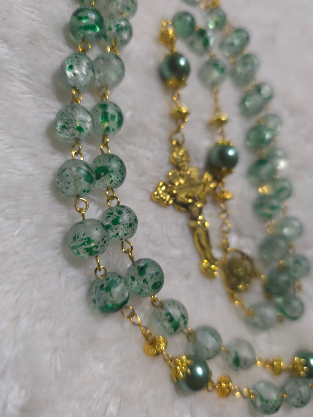 Green Speckled Rosary