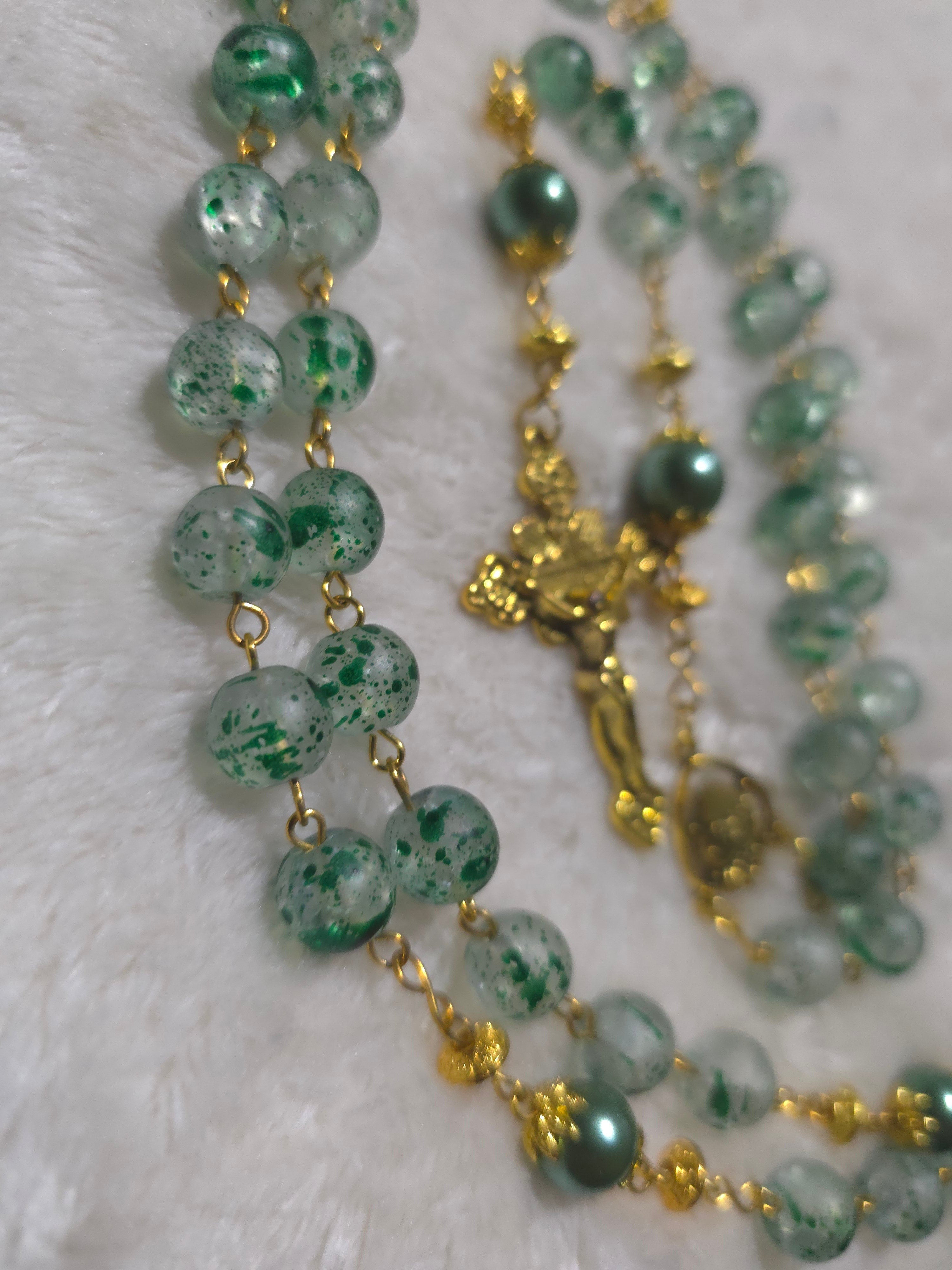 Green Speckled Rosary